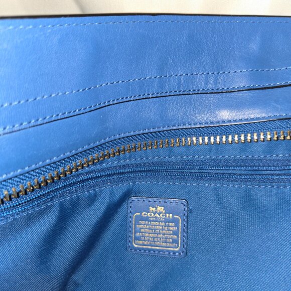 Coach Mercer Turnlock Satchel – Pebbled Leather – Azure Blue – Gold Hardware – - Picture 7 of 8